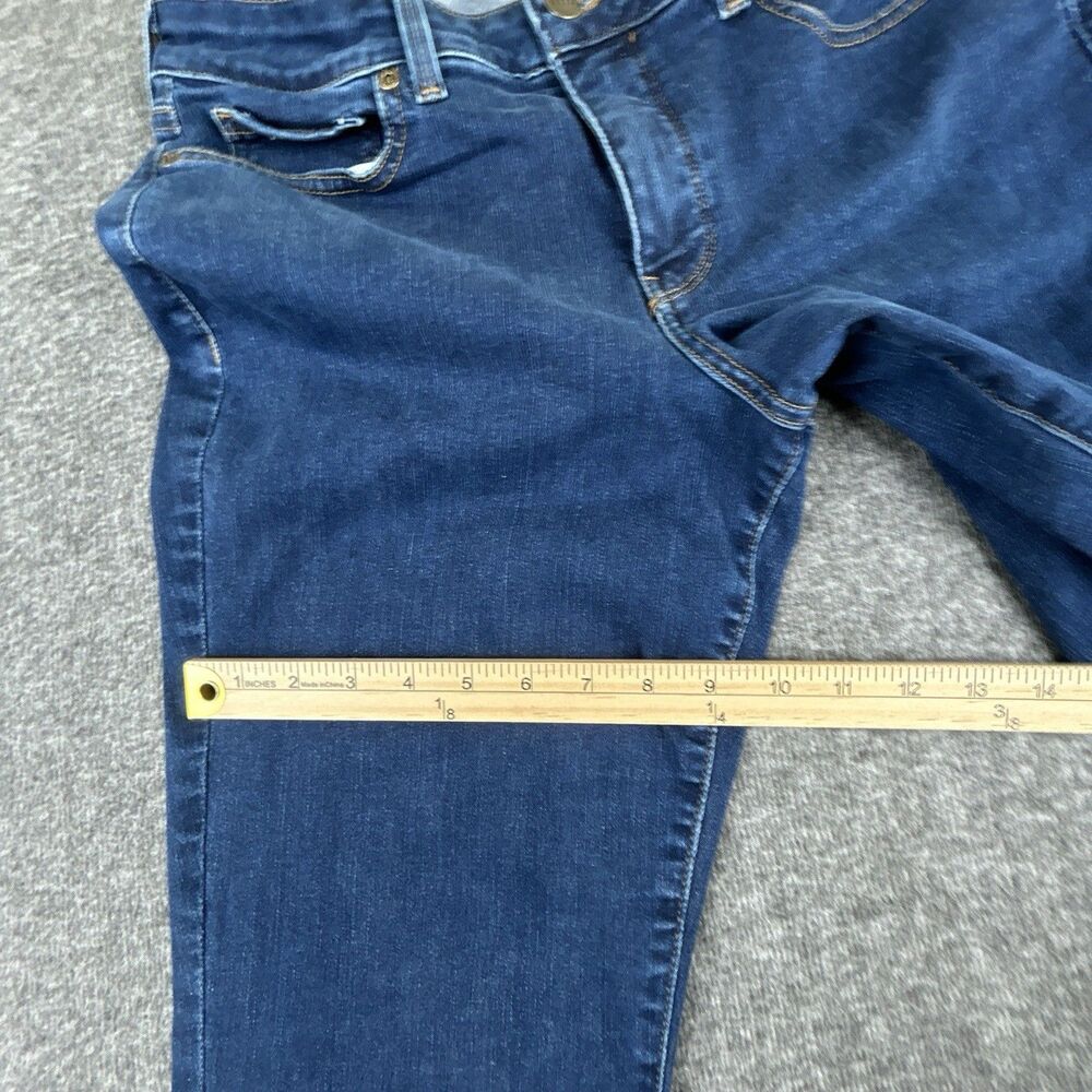 NYDJ Marilyn Straight Leg Dark Blue Denim Jeans Womens Size 12 Petite 31x31 Lift - Picture 11 of 12